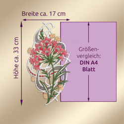 Fensterbild Allium rosa | Vogtländische Spitze | Blumen-Deko Landhaus-Stil 33x17 cm