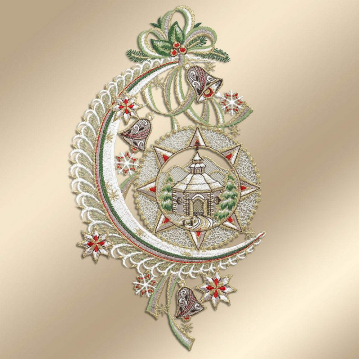 Fensterbild Mondkapelle Plauener Spitze grau