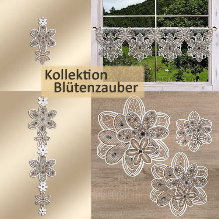 Girlande Blütenzauber - Fensterbild Echte Plauener Spitze - Design-Studio-Drechsler.