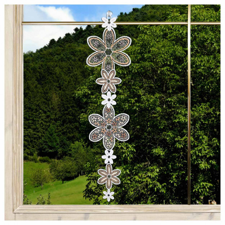 Girlande Blütenzauber - Fensterbild Echte Plauener Spitze - Design-Studio-Drechsler.