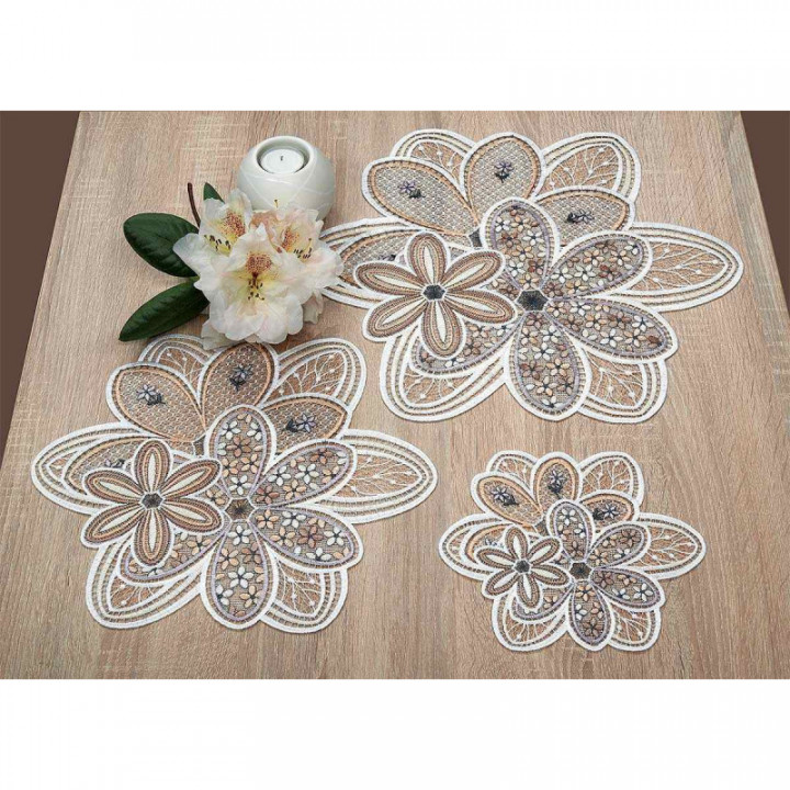 Deckchen Blütenzauber aus Echter Plauener Spitze Tischdecke