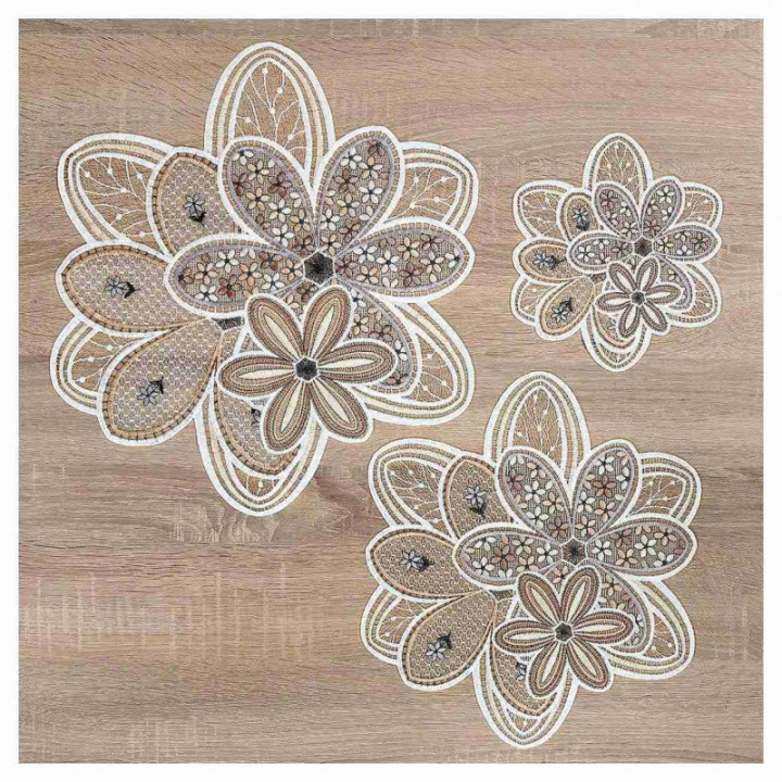 Deckchen Blütenzauber aus Echter Plauener Spitze Tischdecke