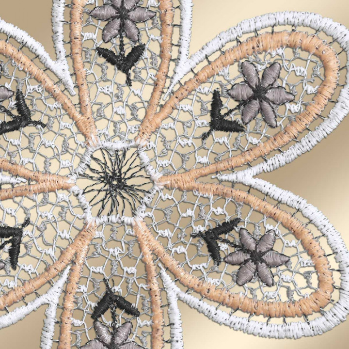 Girlande Blütenzauber - Fensterbild Echte Plauener Spitze - Design-Studio-Drechsler.