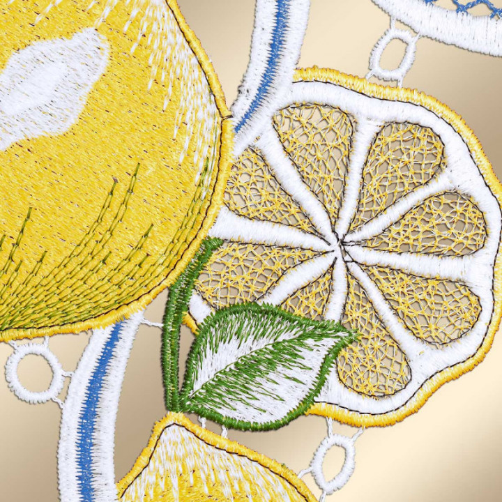 Fensterbild Zitrone - Plauener Spitze - Design-Studio-Drechsler