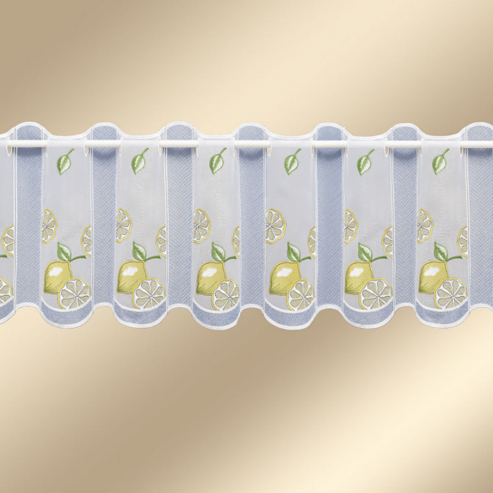 Scheibengardine Zitronen - Vogtländische Spitze - Design-Drechsler