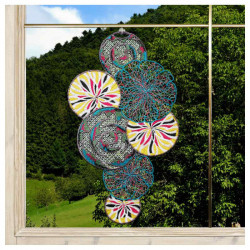 Fensterbild Miran Plauener Spitze Kreise bunt