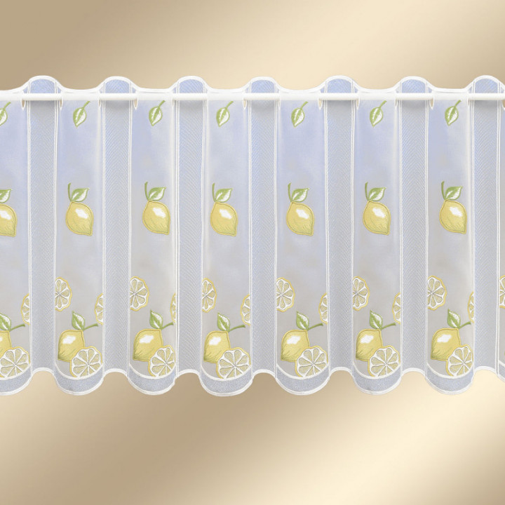 Scheibengardine Zitronen - Vogtländische Spitze - Design-Drechsler